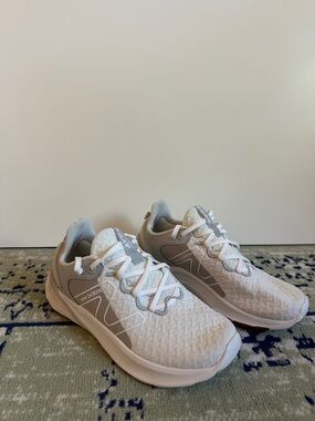 New Balance White Sneakers with Grey Outsole Accents